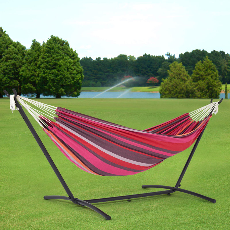Aarvik Hammock with Stand, Pink/Black