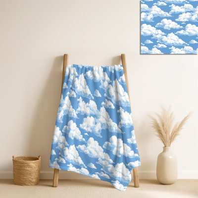 Cloud Toile I - couverture en molleton rustique blanc, jeté chaud Farmhouse
