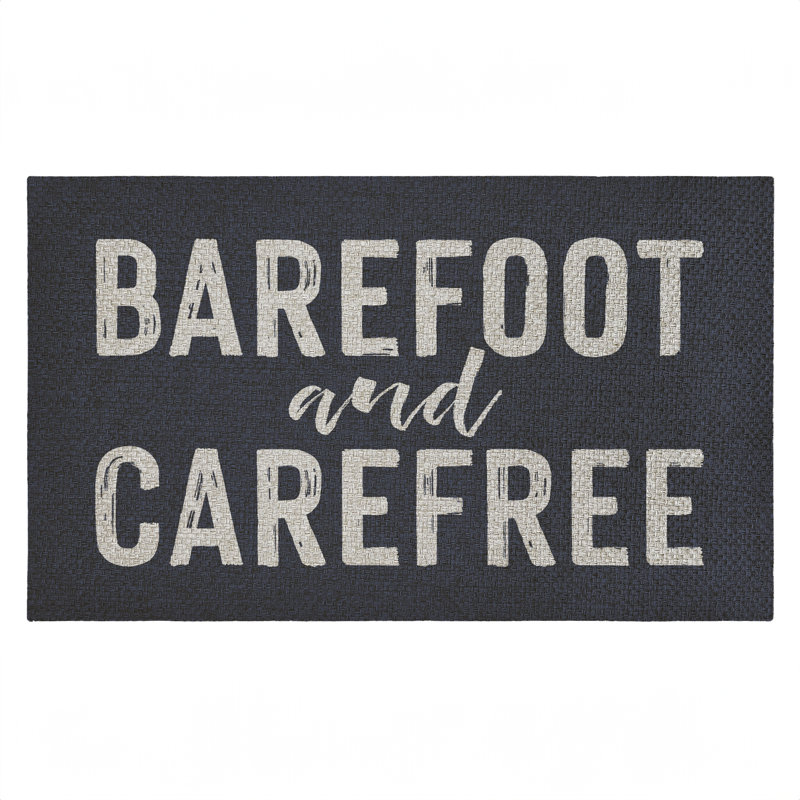 Paillasson Barefoot & Carefree Summertime, par Lettred and Lined, 18 po x 30 po, Barefoot & Carefree Summertime