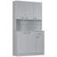 Grand garde-manger gris avec micro-ondes Stan