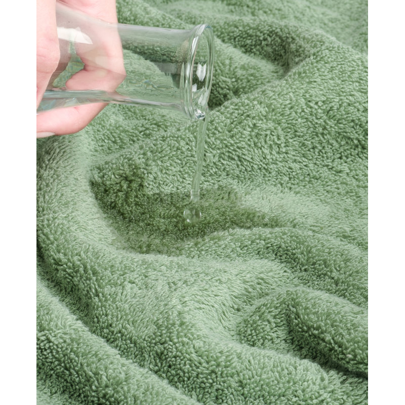 Ensemble de serviettes de bain luxueuses 100% coton turque 6 pièces, très doux et absorbant, Vert sauge