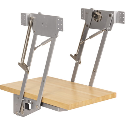 Soft-Close Appliance Lift with Shelf for Opening
