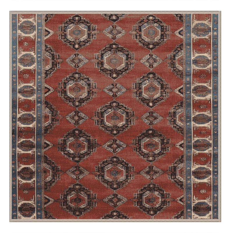Tapis brun lavable à la machine, Square 3'