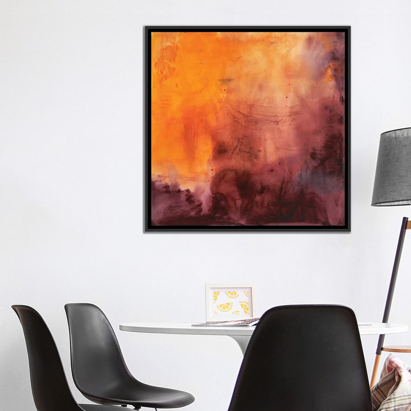 Reproduction d’art sur toile tendue éblouissante, H 37 po x l 37 po x P 1,5 po, Toile encadrée noire, Pas de tapis