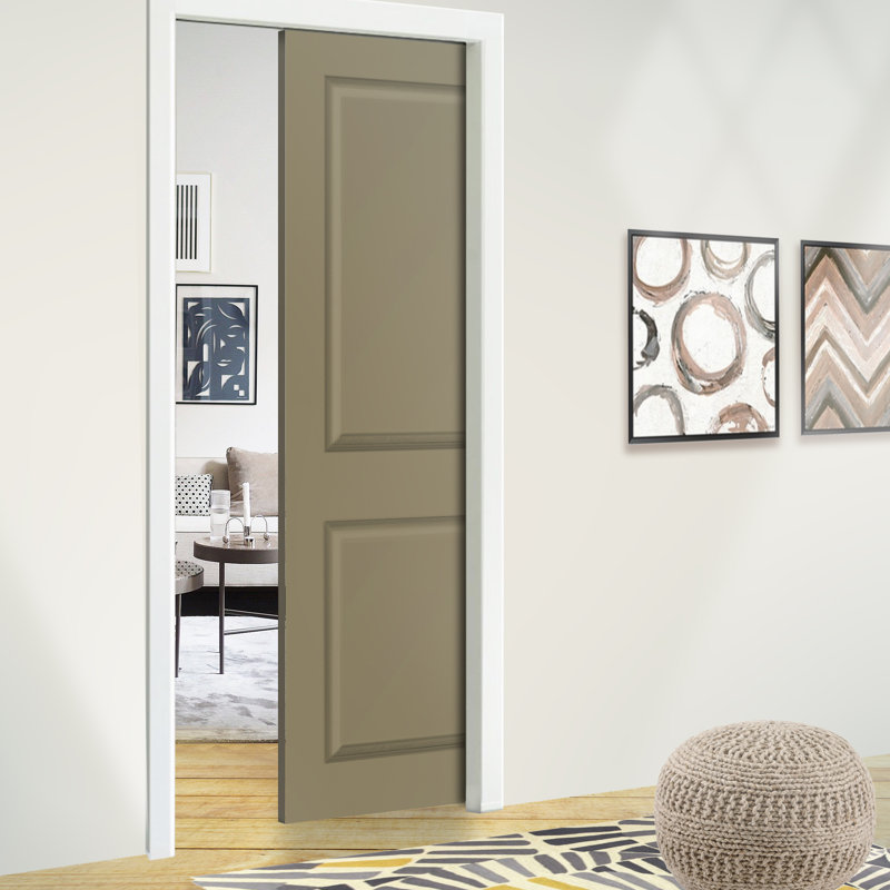 Porte de placard coulissante à panneaux, l 30 po x H 80 po, Vert olive