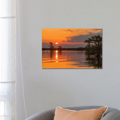 USA, Louisiana, Atchafalaya National Wildlife Refuge. Sunrise on swamp. 1 Piece Wrapped Canvas Wall Art