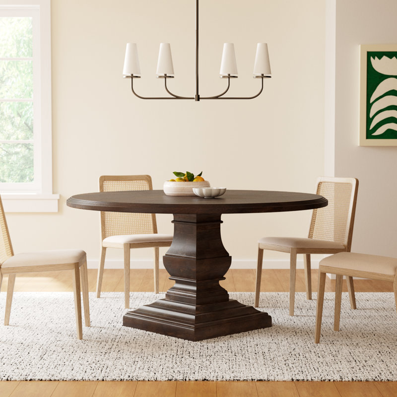 Colbourne Round Solid Wood Dining Table, 60" L x 60" W