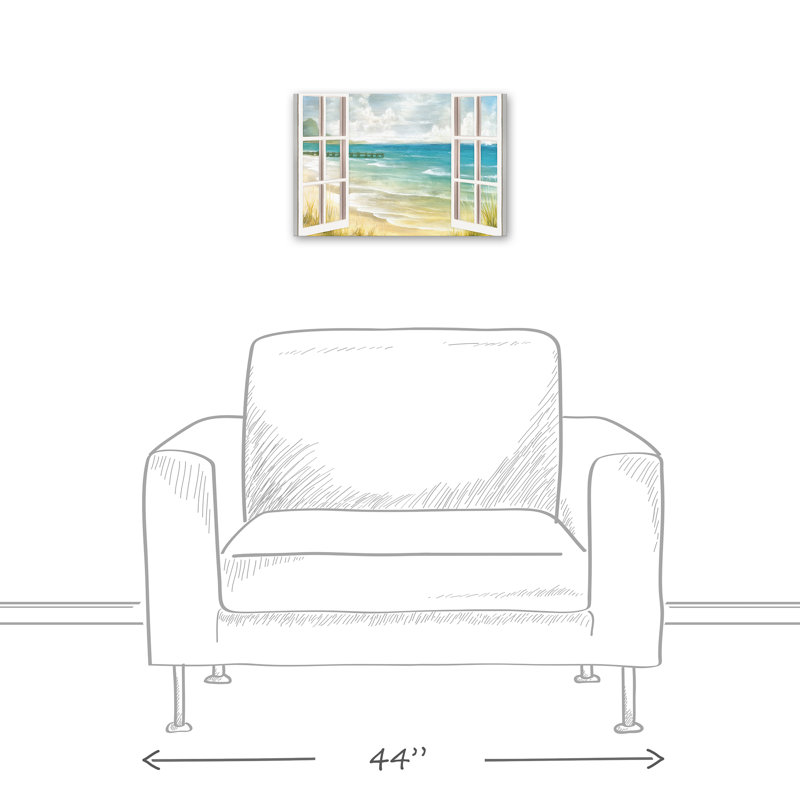 " Open Windows To Beach Paradise ", 12" H x 18" W, Canvas