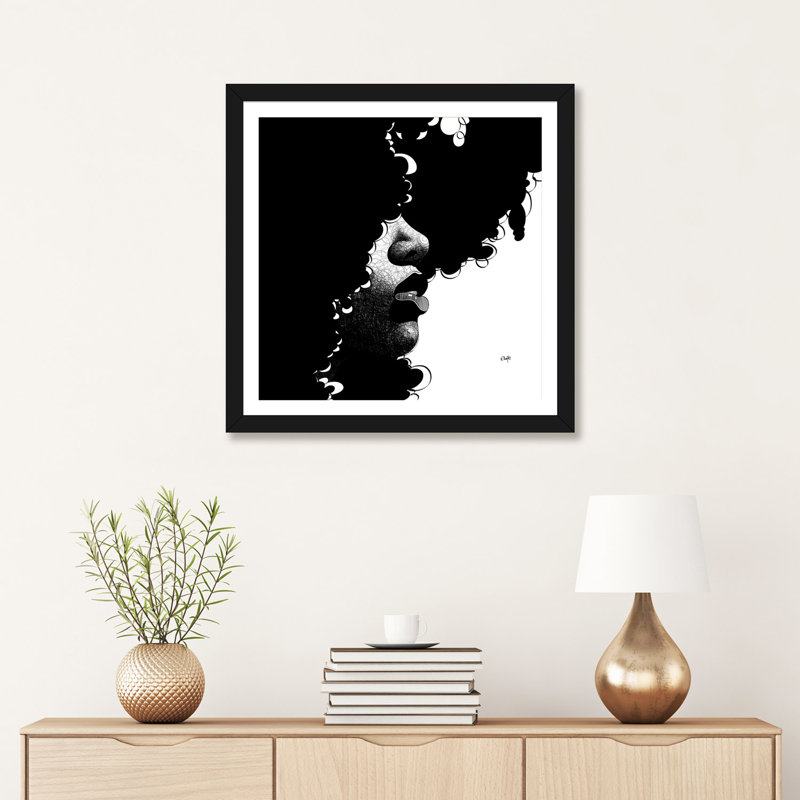 «Daughter of the Universe» par Ohab TBJ - impression d'art graphique, Papier dans un cadre photo, H 16 po x l 16 po, Black
