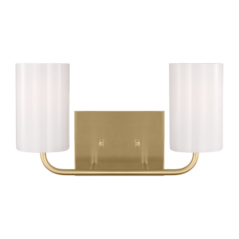 2 Light Dimmable Vanity Light, Satin Bronze, No
