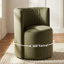 Chaises d'appoint tonneau en velours avec roulettes-406038458