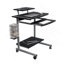 Chariot d'ordinateur compact avec rangement, espresso