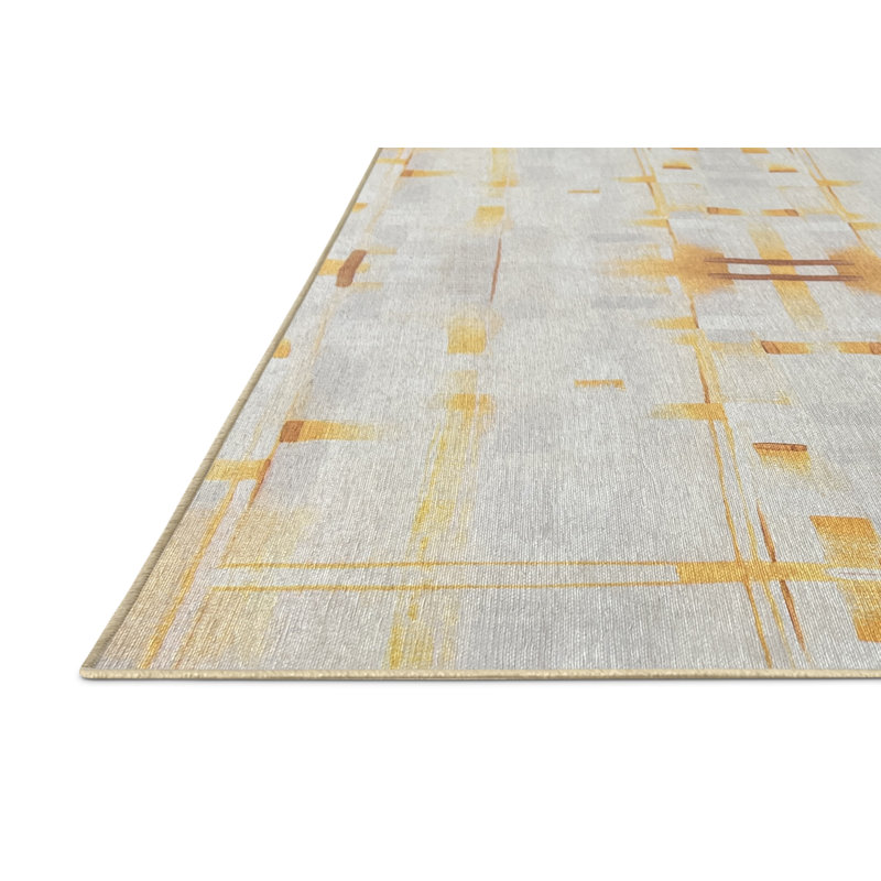 Kunala Washable Abstract Indoor Rug, Rectangle 5' x 7'