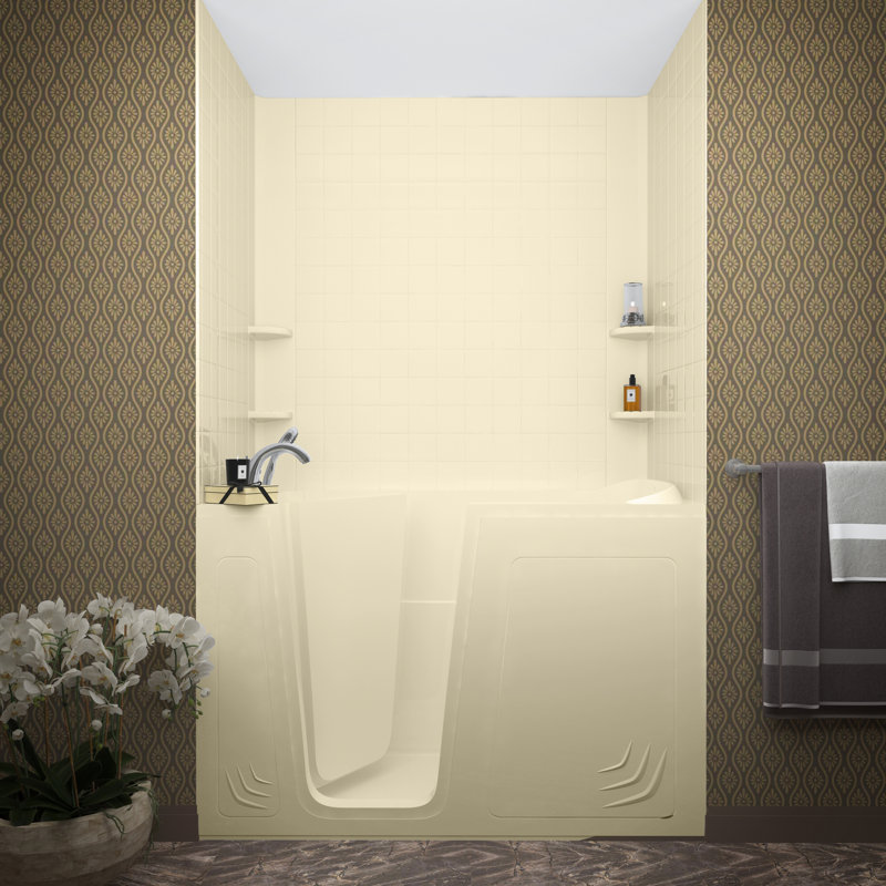 Baignoire à air 60 po x 32 po Aspen, Biscuit, Gauche