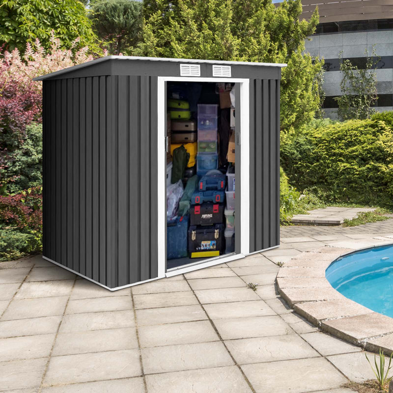Bryher 5.5 ft X 7 ft Metal Flat Tool Shed