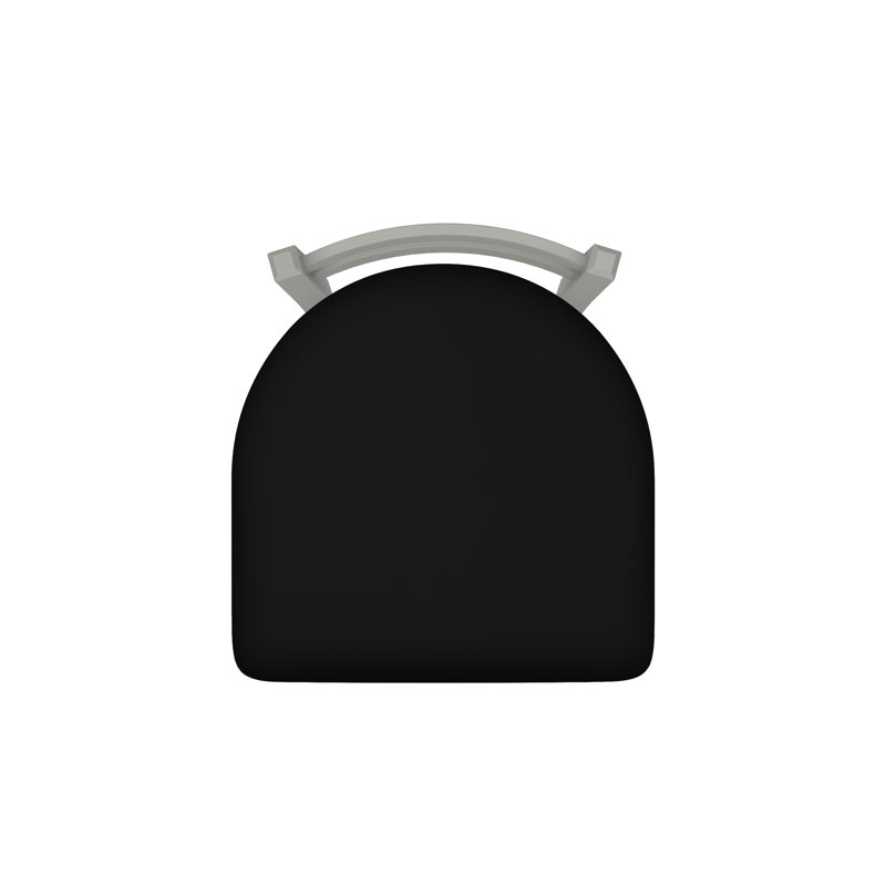 Tabouret de coiffeuse en métal Jackie, Nickel anodisé, Vinyle - Vinyle noir