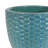 14 in (35.6 cm) Raised Hexagon Pattern Glazed Ceramic Planter - Turquoise