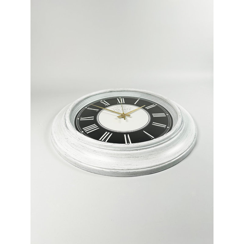 Shynel Wall Clock, White/Black