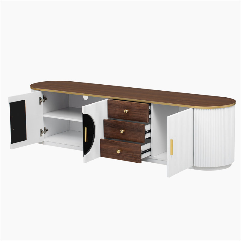 TV Stand with 3 Drawers and 1 Shelf, White