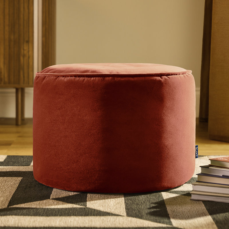 Milano 55Cm Wide Velvet Round Pouffe Ottoman, Brown