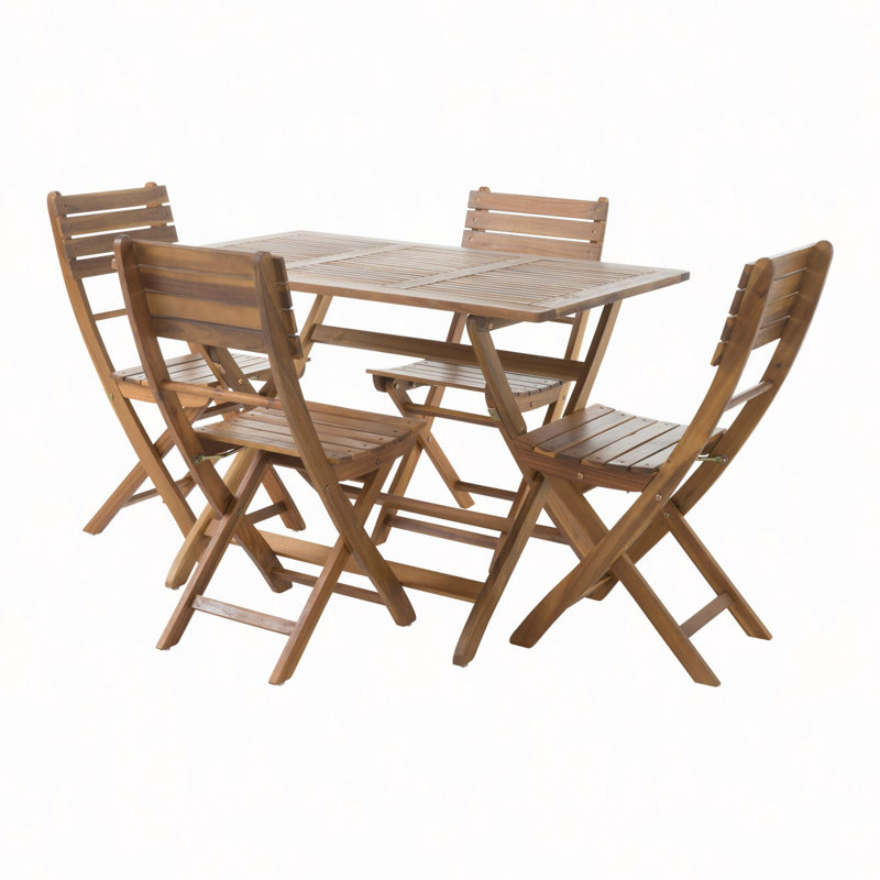 5-Piece Wood Outdoor Patio Dining Set