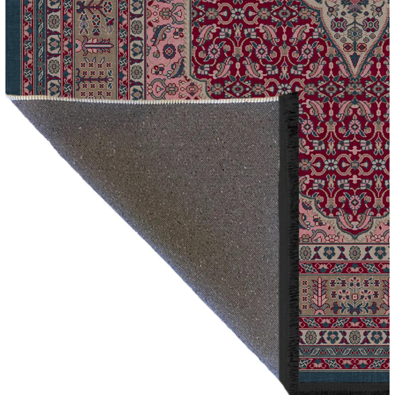 Tapis intérieur / extérieur en polypropylène tissé à la machine Safron, Rectangle 5 pi x 9 pi 11 po