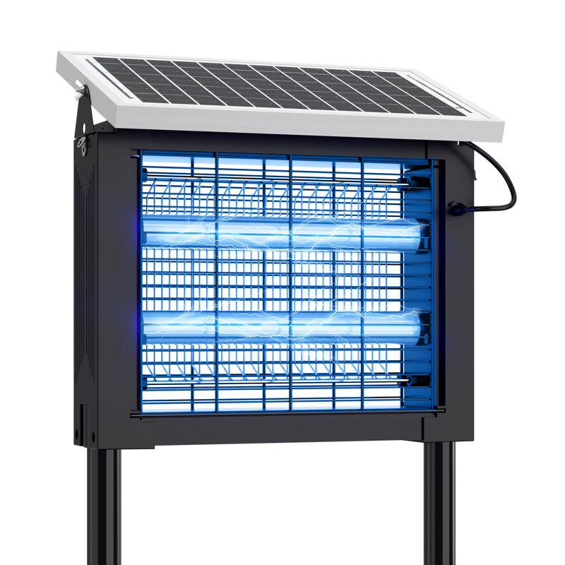 Solar Mosquito Killer Lamp With Solar Panel Rechargeable Fly Zapper Outdoor And Indoor Use