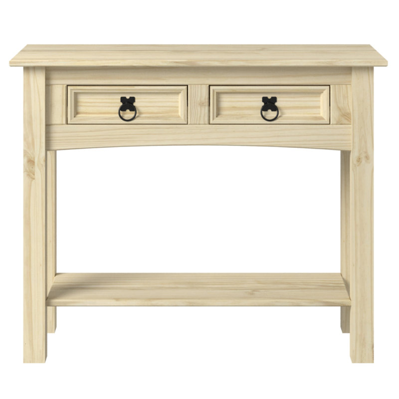 Console en bois massif Dinnington, Non peint, Non peint