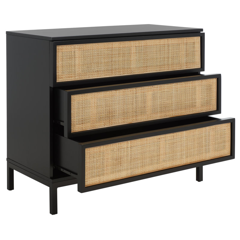 Commode 3 tiroirs Prudhoe, Noir