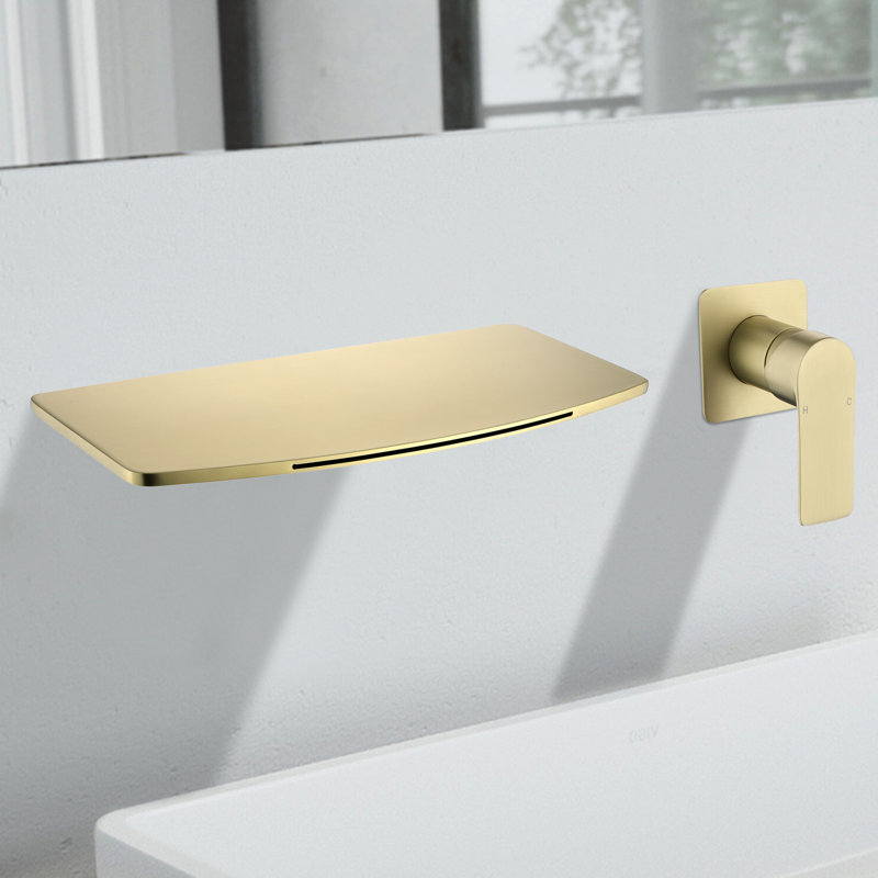 Wall Mounted Optional Single-handle Bathroom Faucet, Brushed Gold