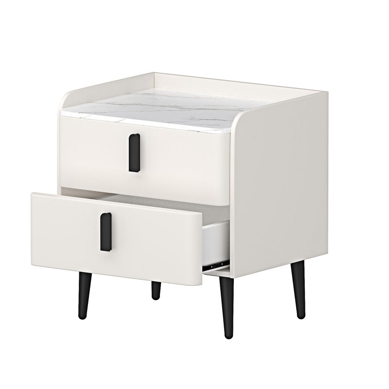 Table de chevet avec 2 tiroirs Nightstands, Blanc