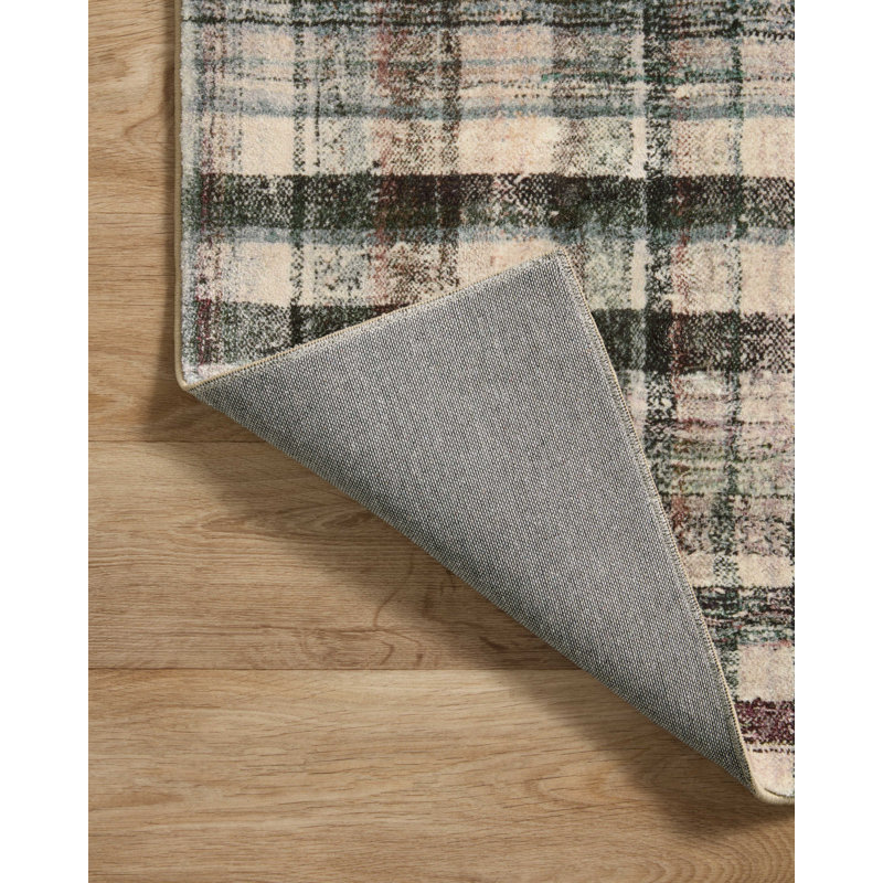 Ivory and Gray Striped Sheepskin Synthetic Rug 36" x 24"
