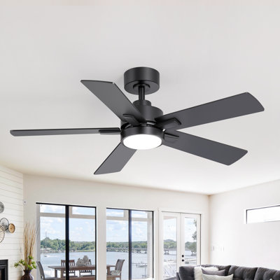 42" Modern Ceiling Fan with 3CCT LED Light, 6-Speed Reversible DC Motor, Timer, Remote Control