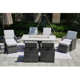 Rectangular 8 - Person Dining Set with Cushions