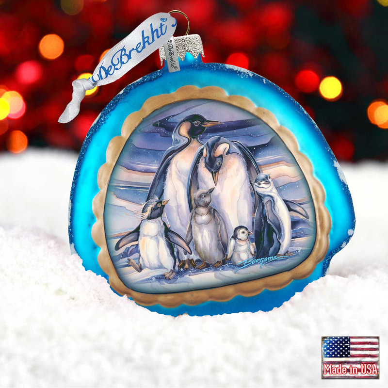 Holiday Splendor 4'' Handmade Glass Animals Holiday Shaped Ornament