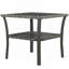 Table d'appoint en rotin Outsunny, table de bout d'extérieur avec tablette de rangement, cadre carré en aluminium, table basse avec plateau en verre trempé, gris