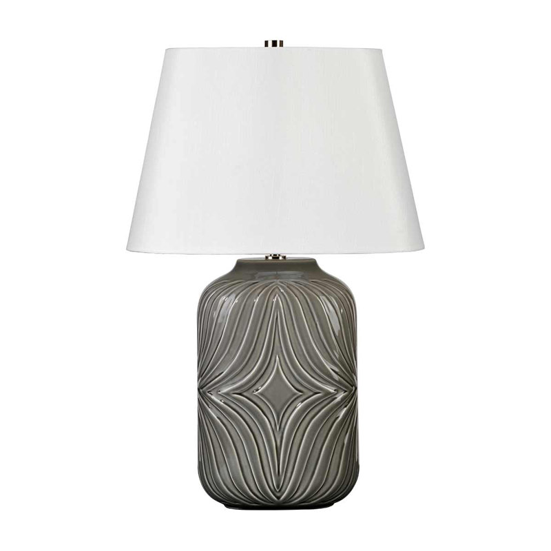 Athanassia Porcelain Table Lamp, Grey, White