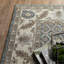 Tapis oriental rayé en nylon / polypropylène bleu / ivoire-353106372