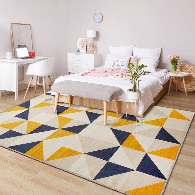 Brio Geometric Area Printed Rug - Vibrant Modern Area Rug for Living Room & Bedroom, Rectangle 40 x 60 cm