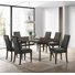 Huy 7-piece Rectangular Dining Table Set Dark Walnut