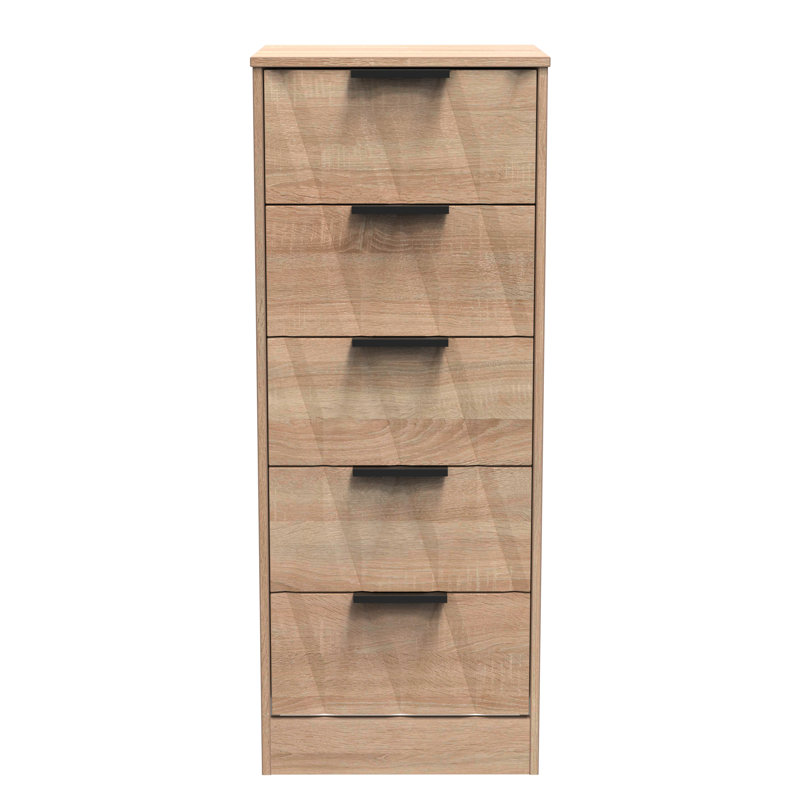 Las Vegas 45cm W Manufactured Wood Bedside Table, Bardolino Oak