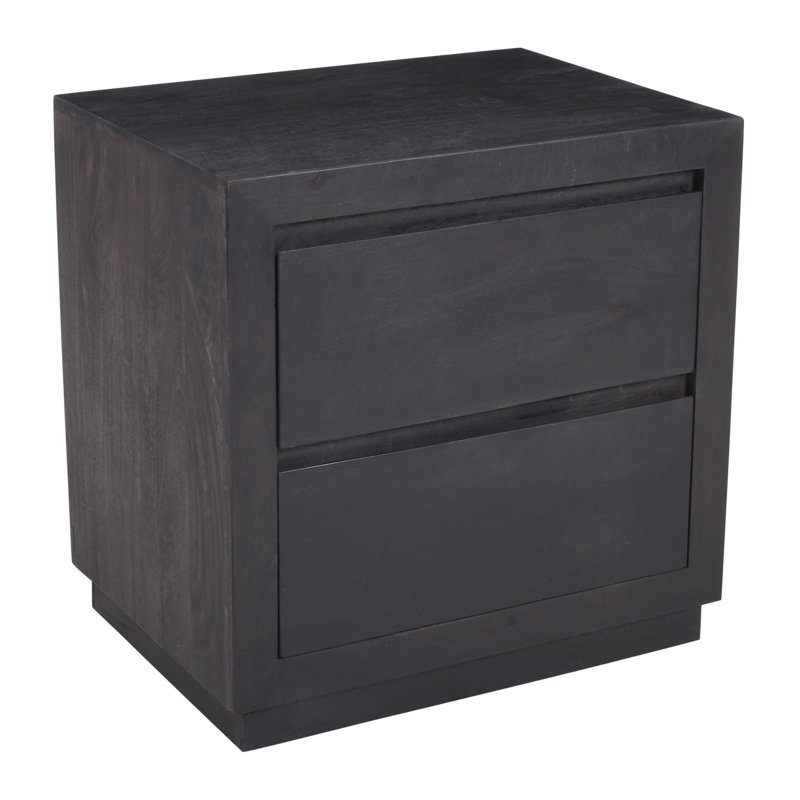 Table de chevet à deux tiroirs 24 po Gracie Mills Newportdale, Brown