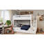 Lit superposé double au-dessus de double avec tablettes et 6 tiroirs de rangement-579989297