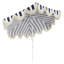 Parasol d'extérieur à frange bohémienne 9 pi avec manivelle et inclinaison Collins, auvent festonné bleu marine / blanc / crème résistant aux rayons UV-1430827866-1422570732