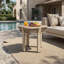 Tables de patio compactes, bois d'acacia et métal, table de bout d'extérieur rustique moderne