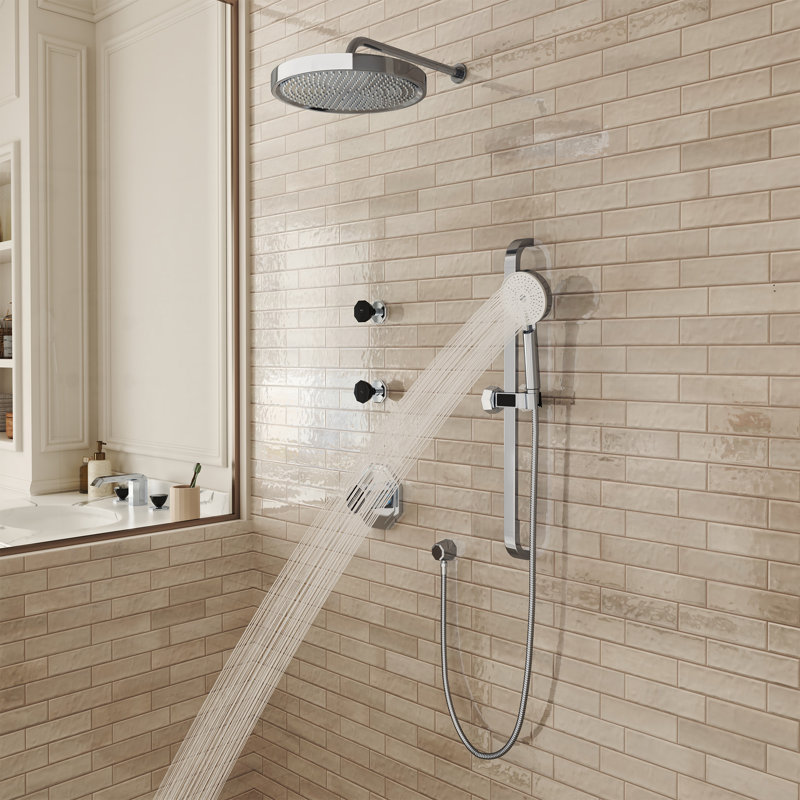 Système de douche thermostatique de pomme de douche 12 pouces avec 3 réglages manuels