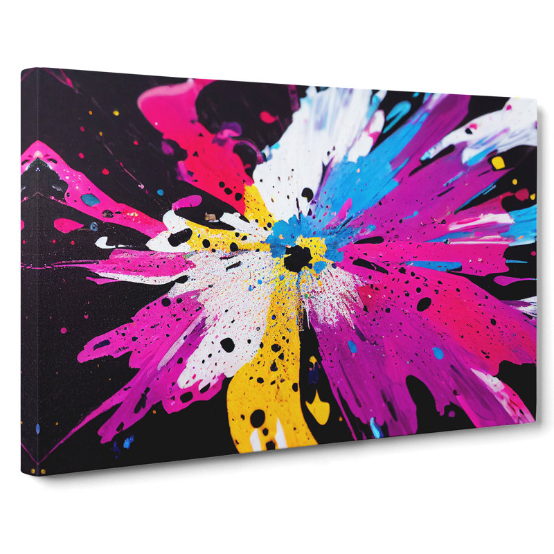 Heartwarming Flower Splash Abstract - Wrapped Canvas, 35cm H x 50cm W x 3cm D