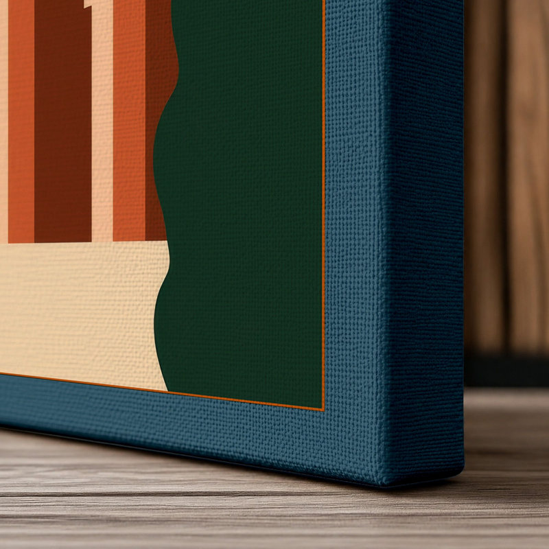Terracotta Tower Modern - Wrapped Canvas, 24x16 - 61.0 x 40.6 cm, Teal Border