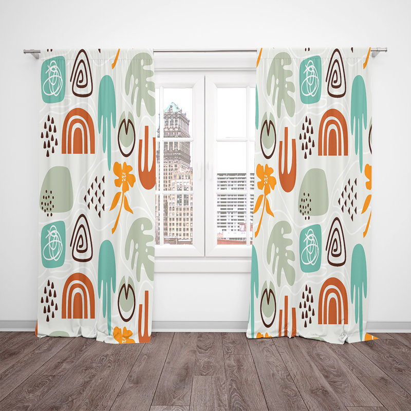 Paire de rideaux semi-transparents Swirly, L 40 po x L 61 po