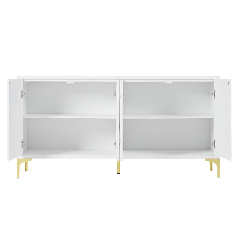 Buffet pour chambre à coucher sans poignée, Blanc